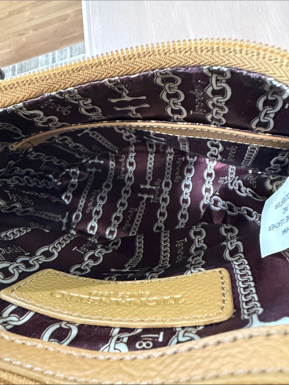 Tignanello Tan Pebble Leather Backpack - Picture 15 of 15